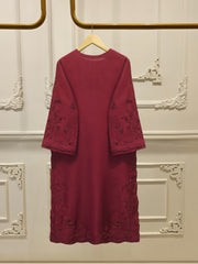 3 Piece- Pure Embroidered Sheesha Silk Suit S112399
