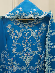 3 Piece- Pure Khaddi Silk Embroidered Suit S112404