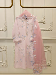 3 Piece- Pure Khaddi Silk Embroidered Suit S112424