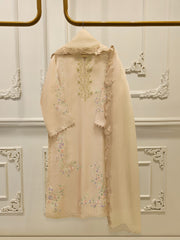 3 Piece-  Pure Embroidered Sheesha Silk Suit S112423