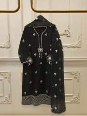 3 Piece - Pure Embroidered Cotton Net Suit S112440