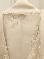 3 Piece - Pure Organza Embroidered Suit S112467