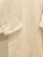 3 Piece - Pure Organza Embroidered Suit S112467