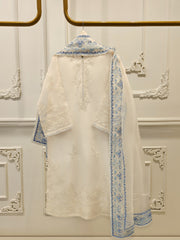 3 Piece - Pure Organza Embroidered Suit S112457