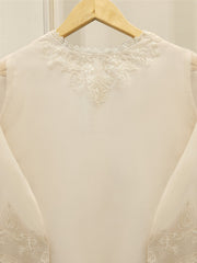 3 Piece - Pure Organza Embroidered Suit S112457
