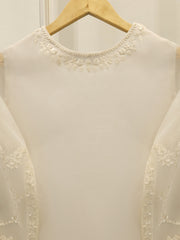 3 Piece - Pure Organza Embroidered Suit S112487