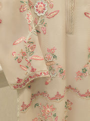 2 Piece - Pure Embroidered Cotton Net Suit S112497