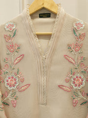 2 Piece - Pure Embroidered Cotton Net Suit S112497