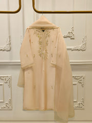 3 Piece- Pure Embroidered Sheesha Silk Suit S112501