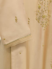 3 Piece- Pure Embroidered Sheesha Silk Suit S112501