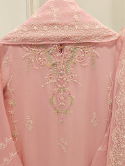 3 Piece - Pure Chiffon Embroidered Suit S112509