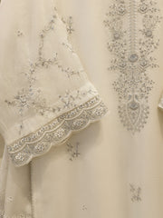 3 Piece - Pure Embroidered Cotton Net Suit S112510