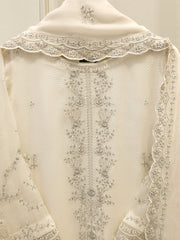 3 Piece - Pure Embroidered Cotton Net Suit S112510