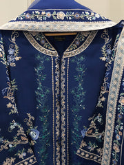 3 Piece- Pure Embroidered Sheesha Silk Suit S112524