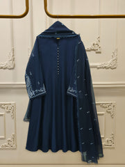 3 Piece - Pure Embroidered Cotton Net Suit S112546