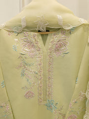 Piece- Pure Khaddi Silk Embroidered Suit S112563