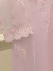 3 Piece - Pure Organza Embroidered Suit S112585