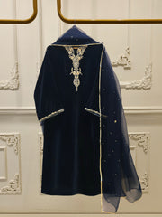 3 Piece - Embroidered Velvet Suit S1125684