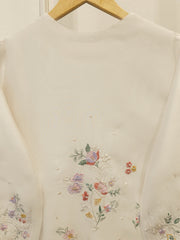 3 Piece- Pure Embroidered Sheesha Silk Suit S112580