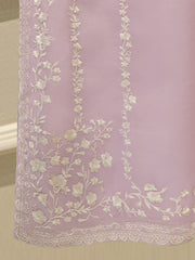 3 Piece - Pure Organza Embroidered Suit S112677
