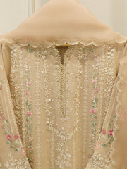 3 Piece - Pure Embroidered Cotton Net Suit S112680