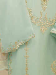 3 Piece - Pure Chiffon Embroidered Suit S112689