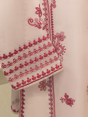 3 Piece - Pure Organza Embroidered Suit S112696