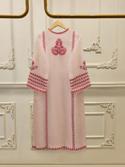 3 Piece - Pure Organza Embroidered Suit S112696