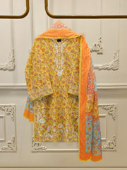 3 Piece - Digital Printed Embroidered Cambric Suit S112687