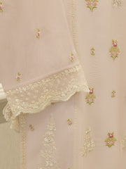 3 Piece - Pure Embroidered Cotton Net Suit S112737