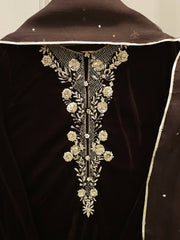 3 Piece - Embroidered Velvet Suit S112733