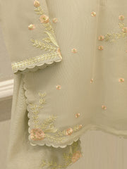 3 Piece - Pure Embroidered Cotton Net Suit S112739