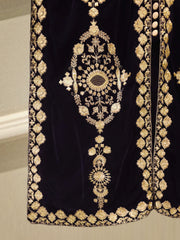 3 Piece - Embroidered Velvet Suit S112751