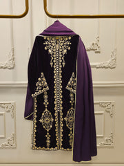 3 Piece - Embroidered Velvet Suit S112751