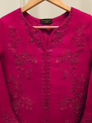 2 Piece - Pure Organza Embroidered Suit S112755