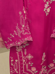 3 Piece- Pure Khaddi Silk Embroidered Suit S112770