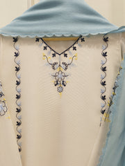 3 Piece - Pure Embroidered Cotton Net Suit S112778