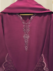3 Piece - Pure Embroidered Cotton Net Suit S112776