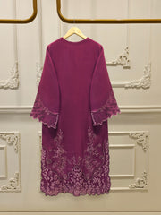 3 Piece - Pure Embroidered Cotton Net Suit S112776