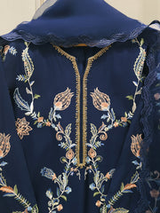3 Piece- Pure Khaddi Silk Embroidered Suit S112783
