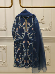 3 Piece- Pure Khaddi Silk Embroidered Suit S112783