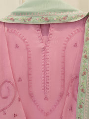 3 Piece - Pure Embroidered Cotton Net Suit S112793