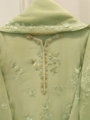 3 Piece - Pure Chiffon Embroidered Suit S112784