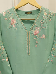 Pure Embroidered Silk Net Shirt S112791