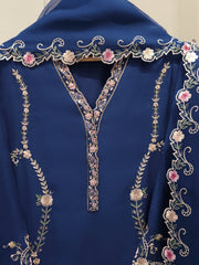 3 Piece- Pure Khaddi Silk Embroidered Suit S112788