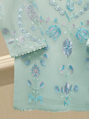 3 Piece - Pure Embroidered Cotton Net Suit S112802