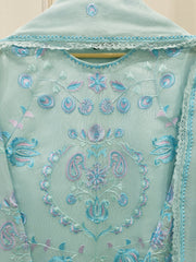 3 Piece - Pure Embroidered Cotton Net Suit S112802