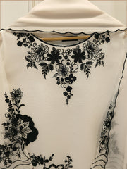 3 Piece - Pure Embroidered Cotton Net Suit S112837