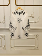 3 Piece - Pure Embroidered Cotton Net Suit S112837