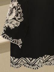 2 Piece - Pure Embroidered Cotton Net Suit S112814
